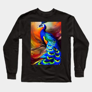 STYLISH AND EYECATCHING PEACOCK Long Sleeve T-Shirt